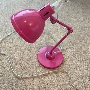 Adjustable pink desk lamp